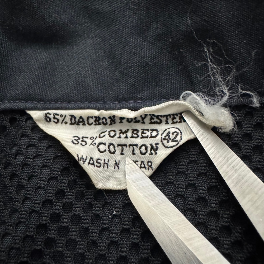 Vintage Combed Cotton Dacron Workwear Jacket 60s 70s Bomber Harrington Blue 42 - Picture 6 of 9